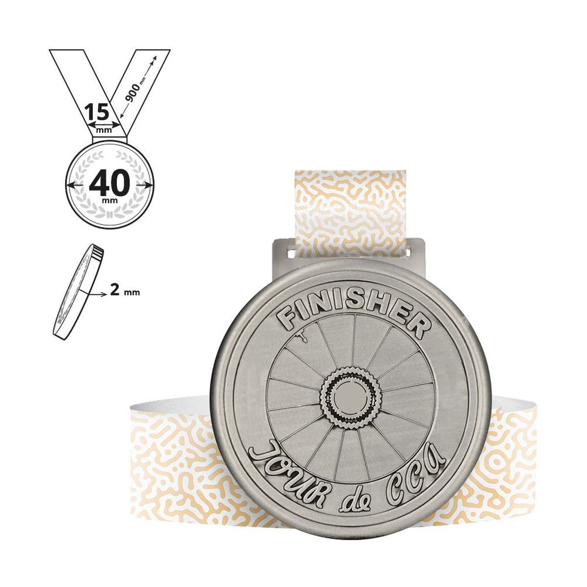 TERGAT - zinc alloy medal 2mm, 40x40 mm | GL701020A