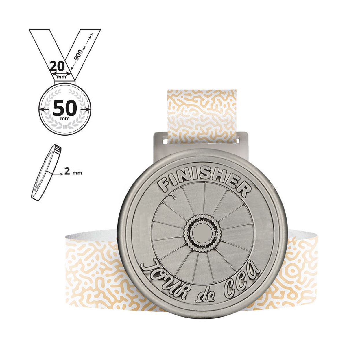 TERGAT - zinc alloy medal 2 mm , 50x50 mm | GL701020B