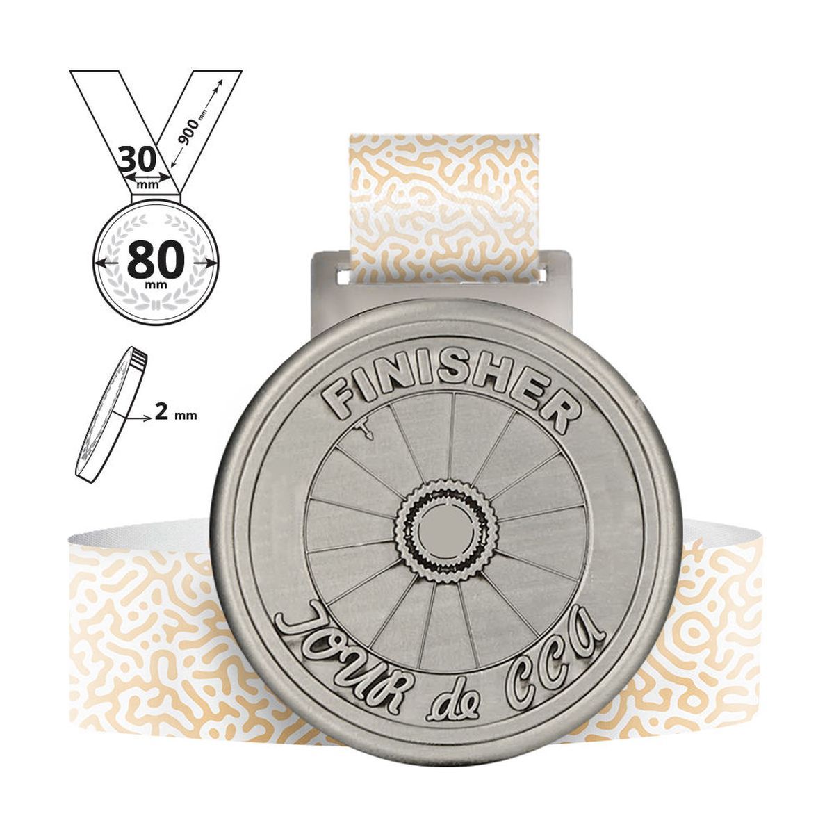 BORDIN - zinc alloy medal 2 mm, 80x80 mm | GL701020E