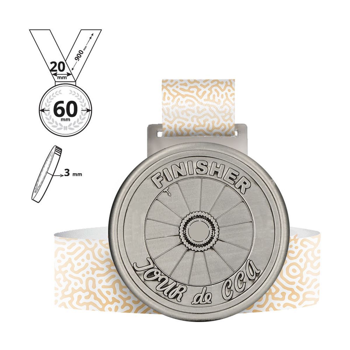 BIKILA - zinc alloy medal 3mm , 60x60 mm | GL701030C