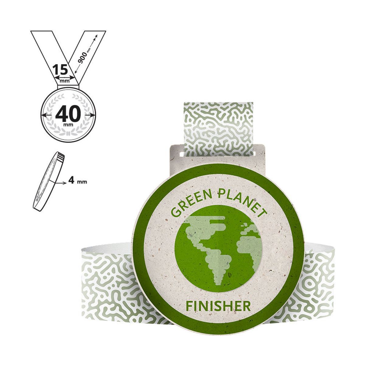 HAKONE - medal in recycled cardboard 4mm, 40x40 mm | GL711340A