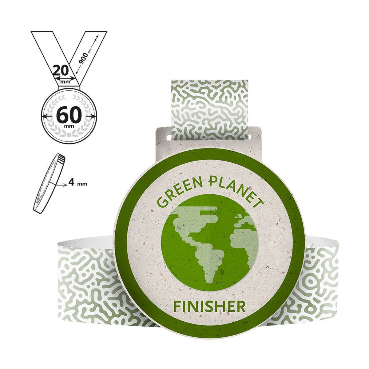 HAKONE - medal in recycled cardboard 4mm , 60x60 mm | GL711340C