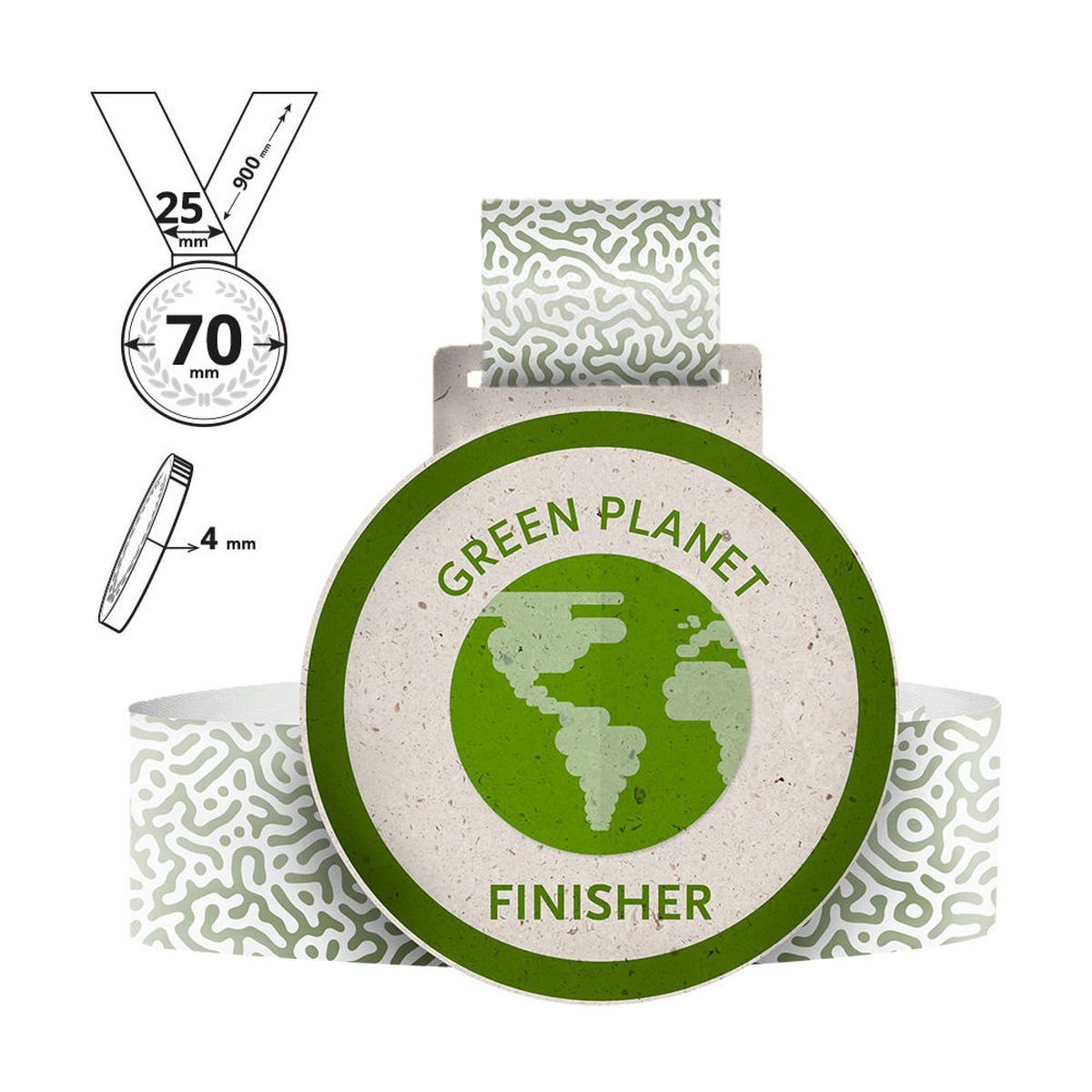 HAKONE - medal in recycled cardboard 4mm, 70x70 mm | GL711340D