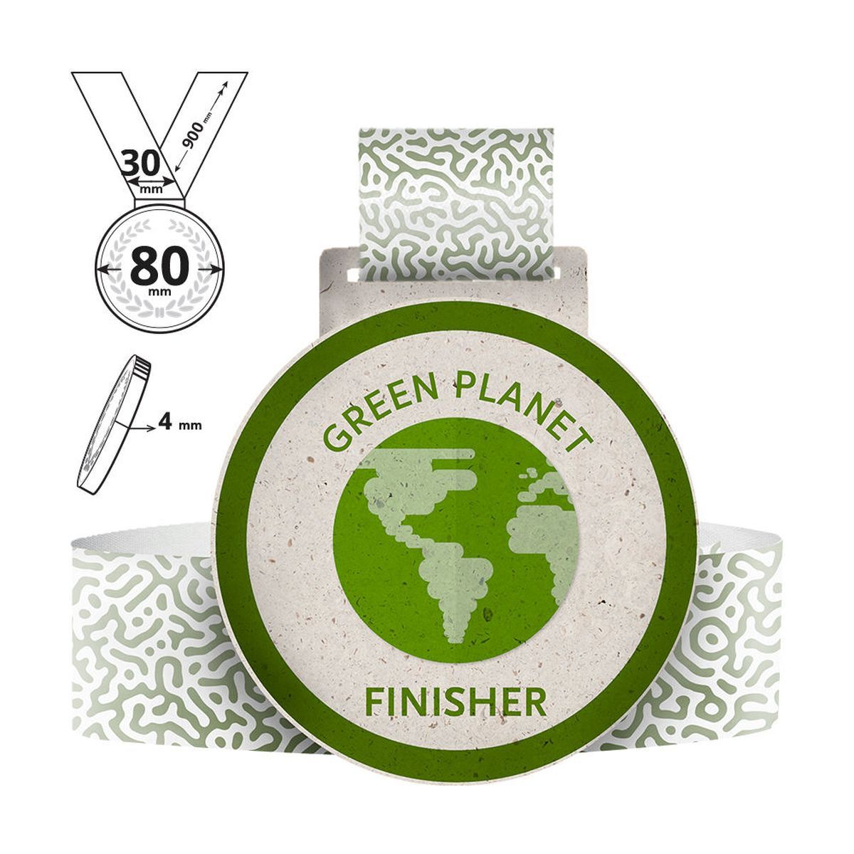 HAKONE - medal in recycled cardboard 4mm, 80x80 mm | GL711340E