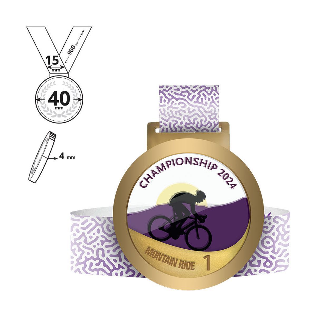 NARA - steel and plexiglass medal 4mm, 40x40 mm | GL711440A