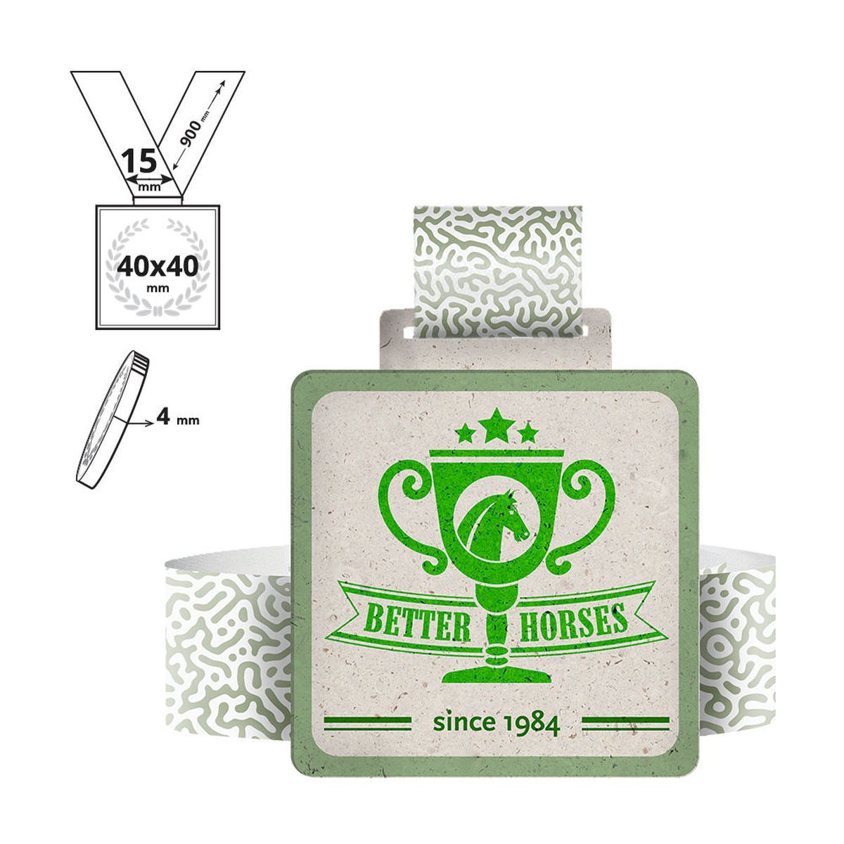 AKITA - medal in recycled cardboard 4mm, 40x40 mm | GL712340A