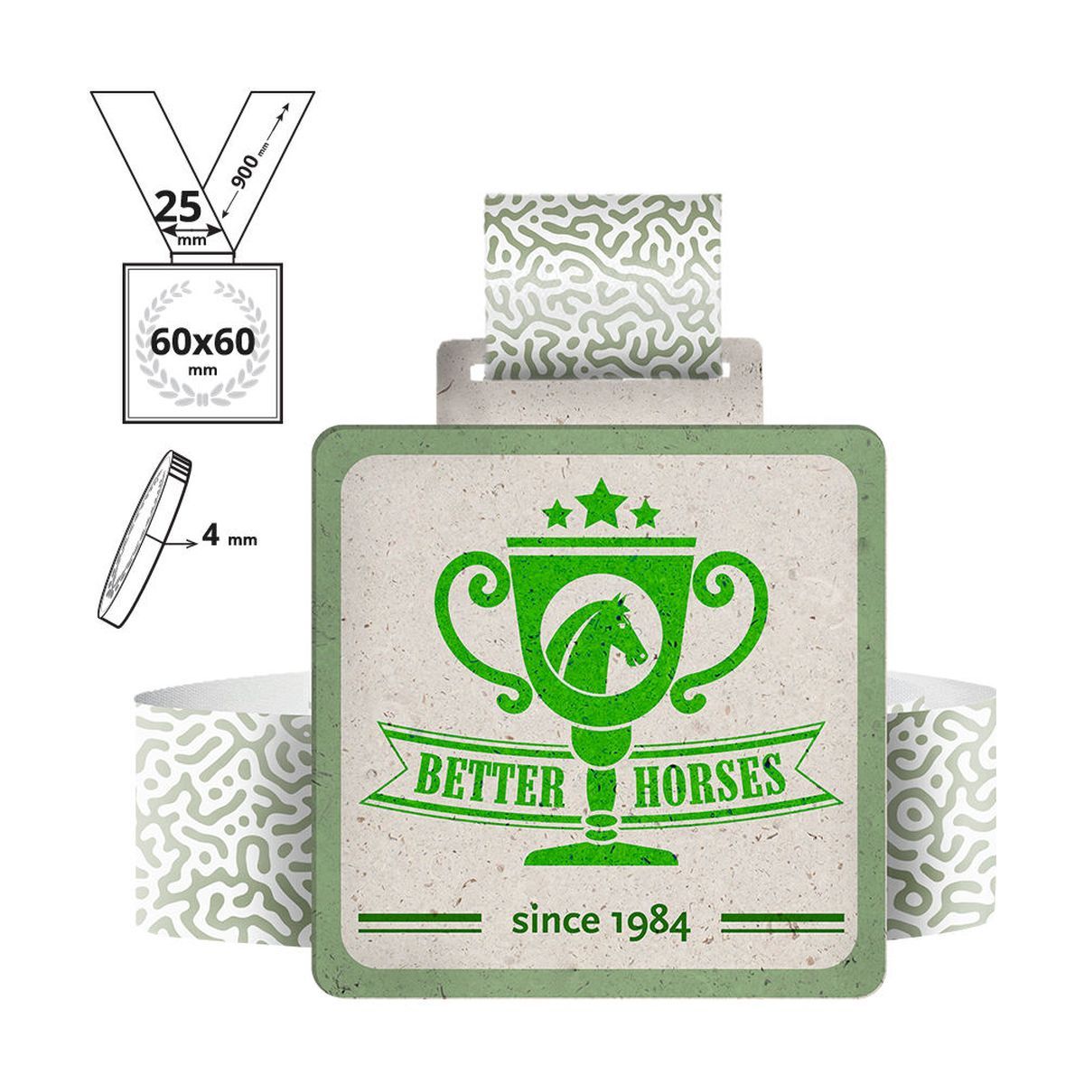 AKITA - medal in recycled cardboard 4mm, 60x60 mm | GL712340C