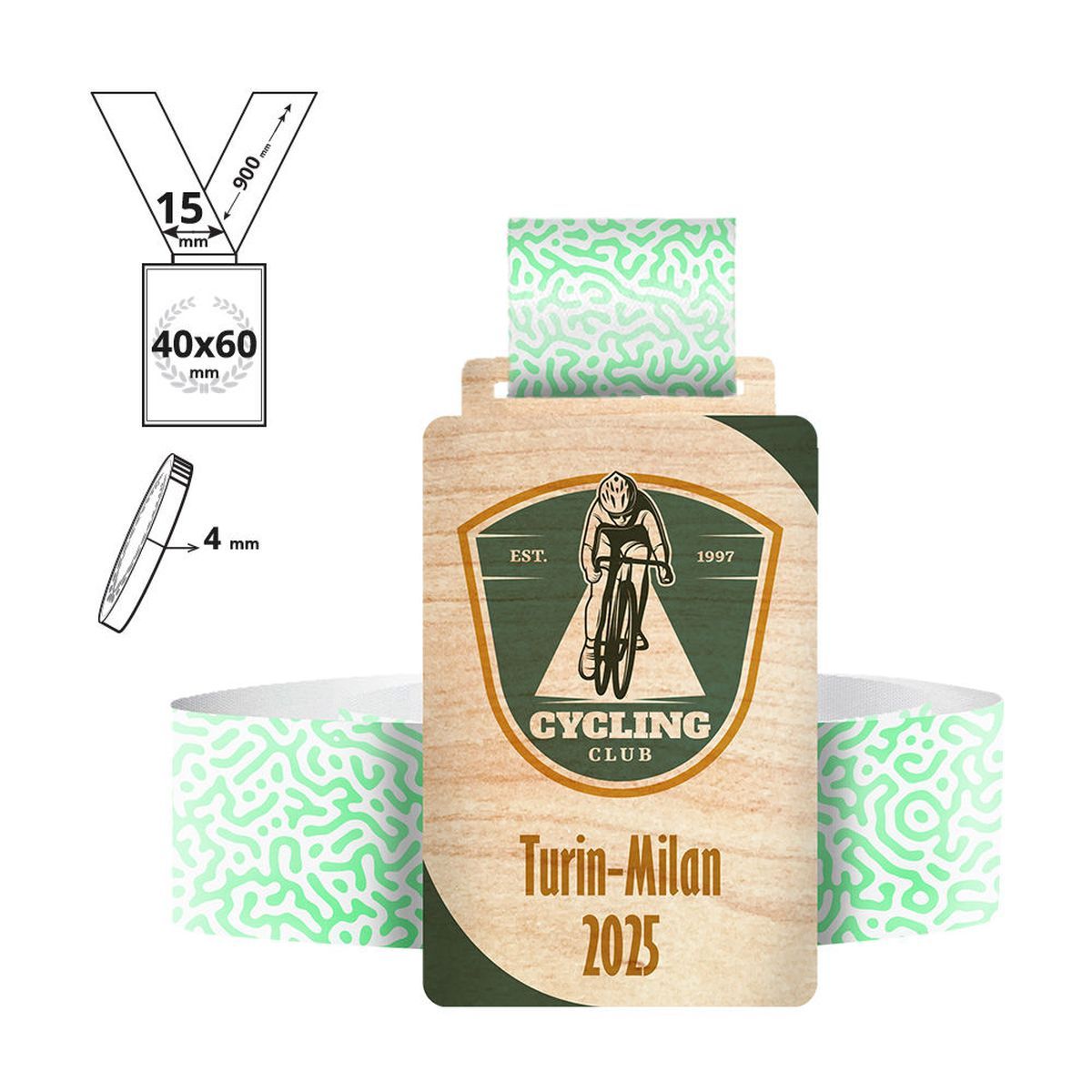 YOKOHAMA - plywood medal 4mm, 40x60 mm | GL713240A