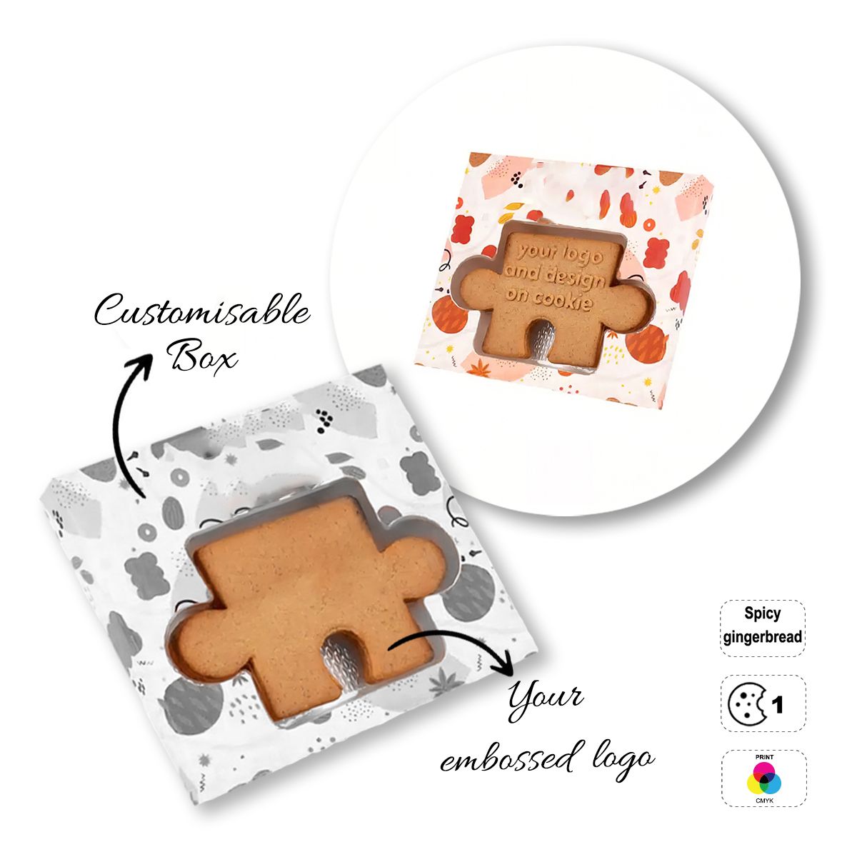PROMO COOKIE - biscuit customisable on surface, 108x95x15 mm | GL810701B