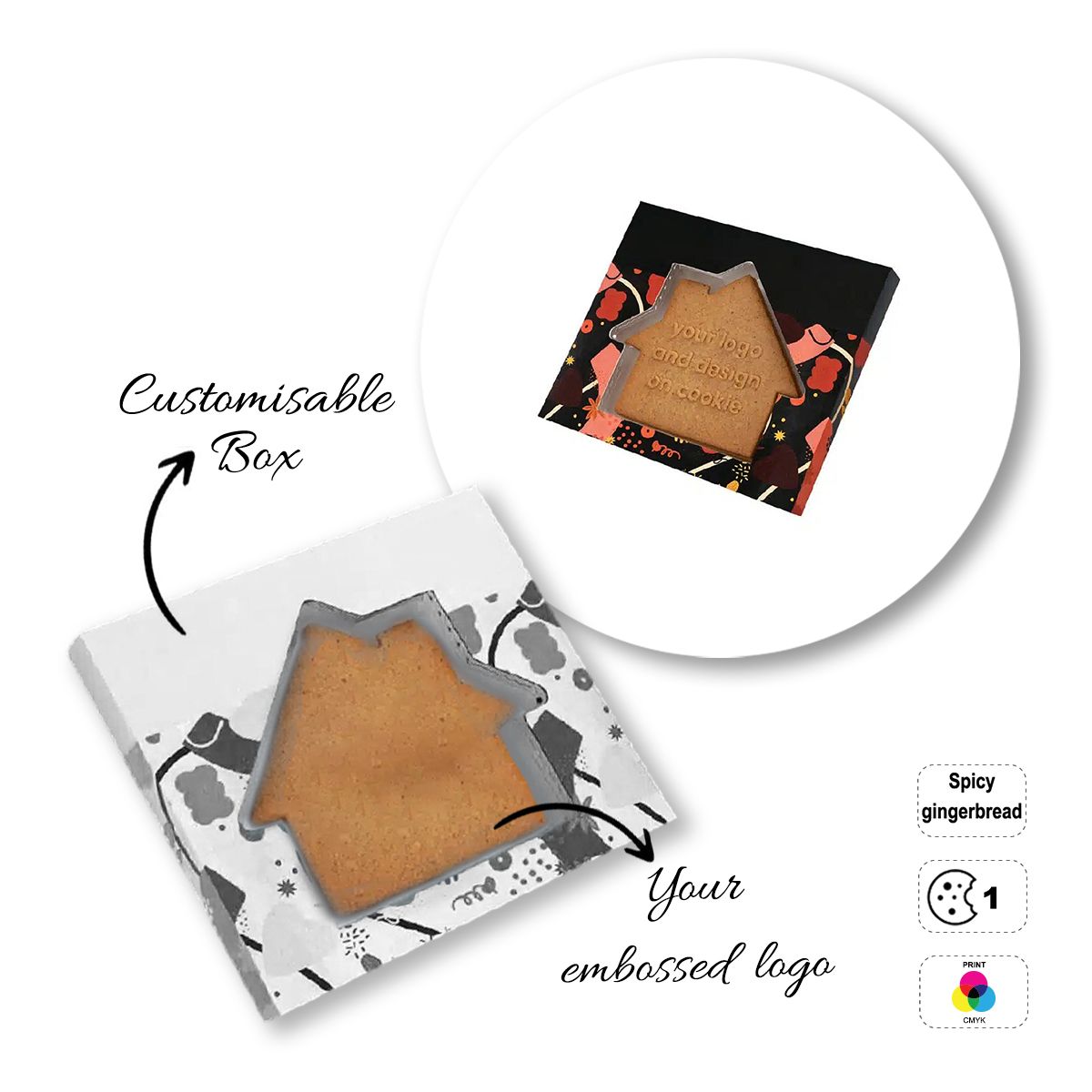 PROMO COOKIE - biscuit customisable on surface, 108x95x15 mm | GL810701C
