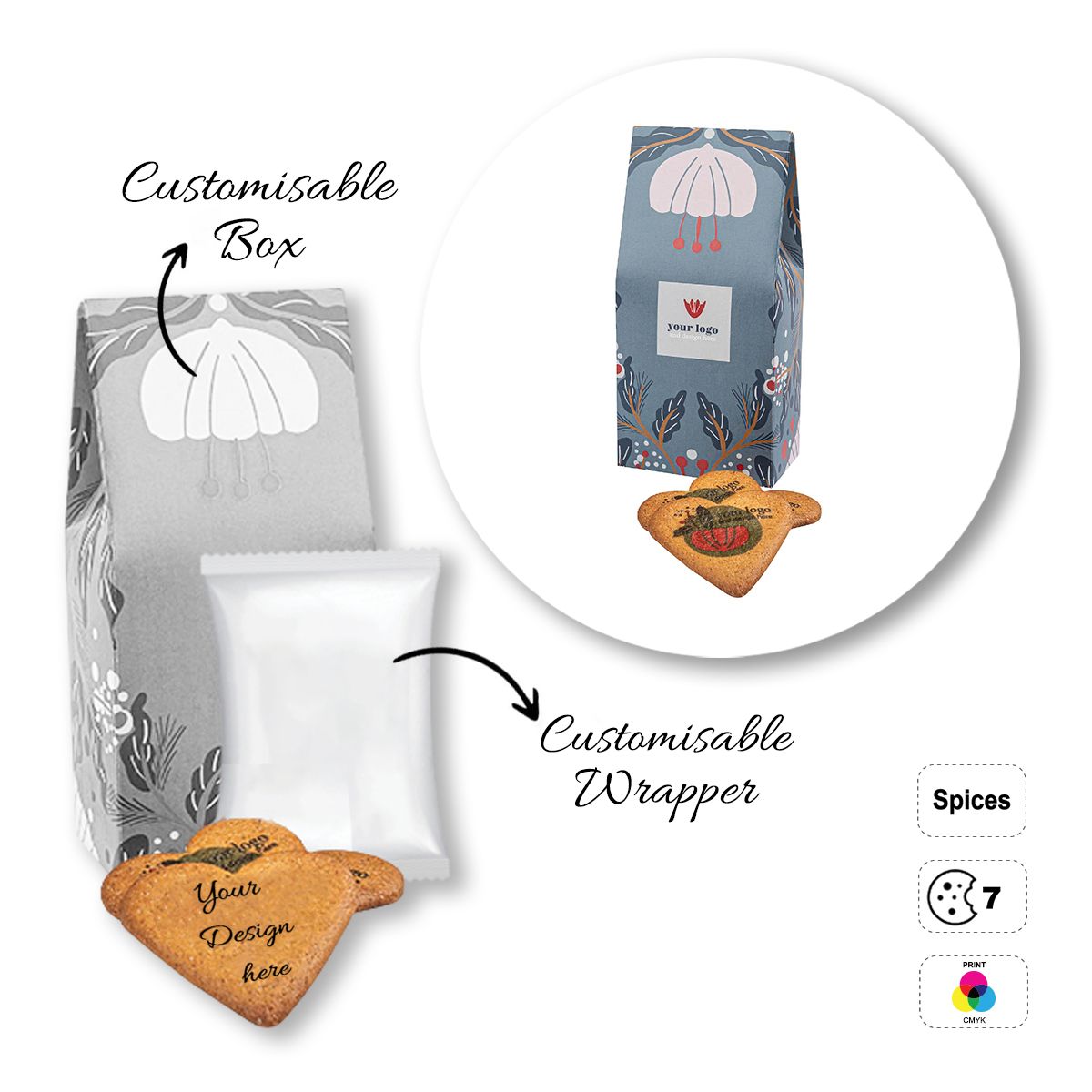 LOGO COOKIE - heart-shaped biscuits, customisable, 50x80x168 mm | GL810711D