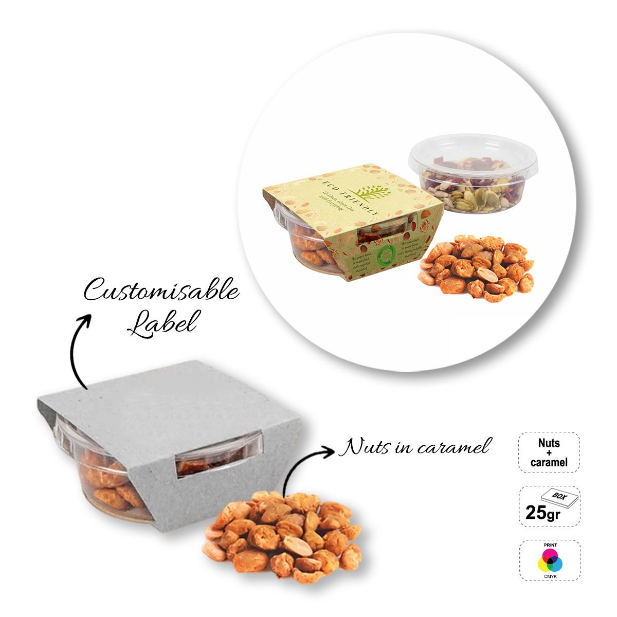 SNACK CUP - box of dried fruit and seeds, 70x70x28 mm | GL810803C