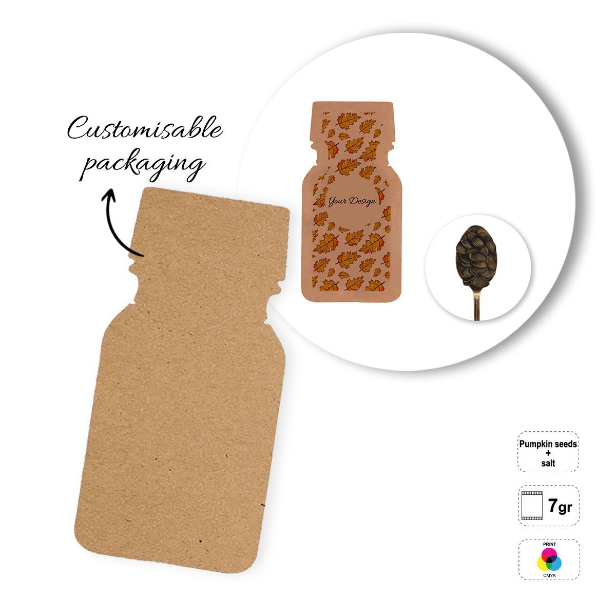 SEEDS&NUTS BOTTLE - Packet of dried fruit, 65x130 mm | GL810836A