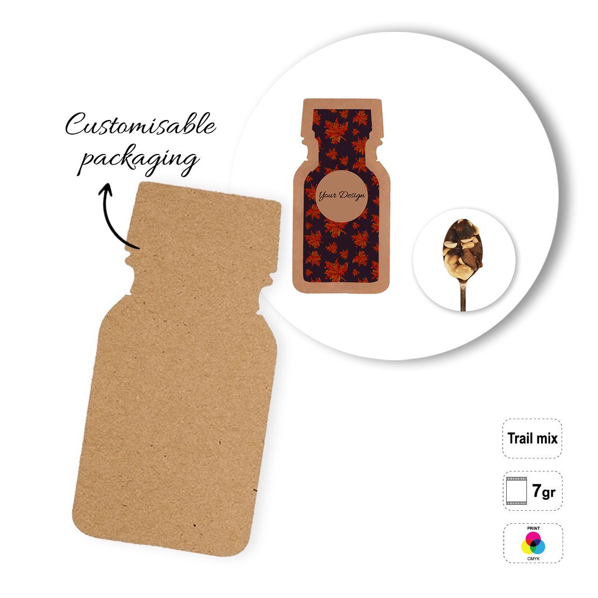 SEEDS&NUTS BOTTLE - Packet of dried fruit, 65x130 mm | GL810836B