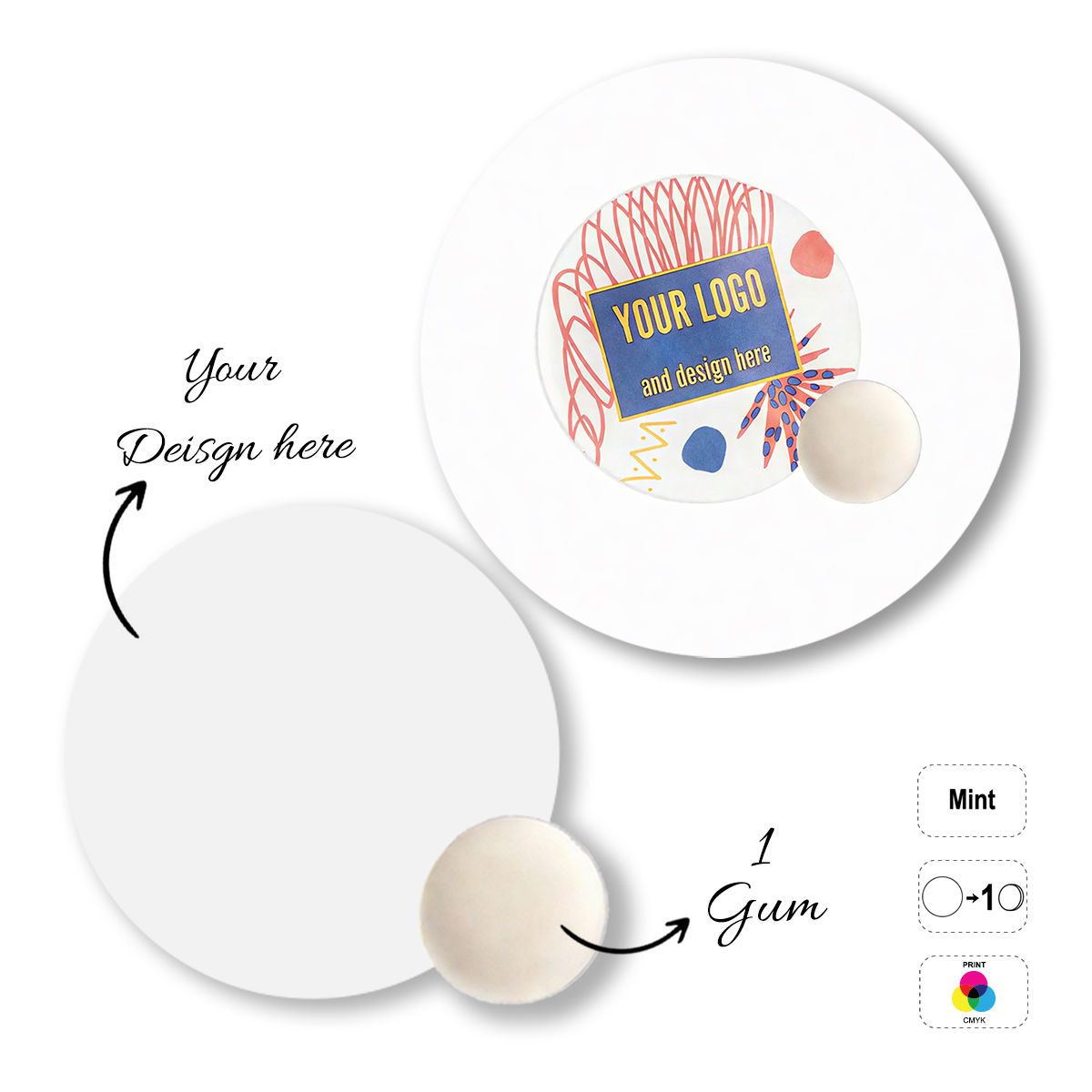 MINT PILLOW - chewing gum, 58x58 mm | GL810902A