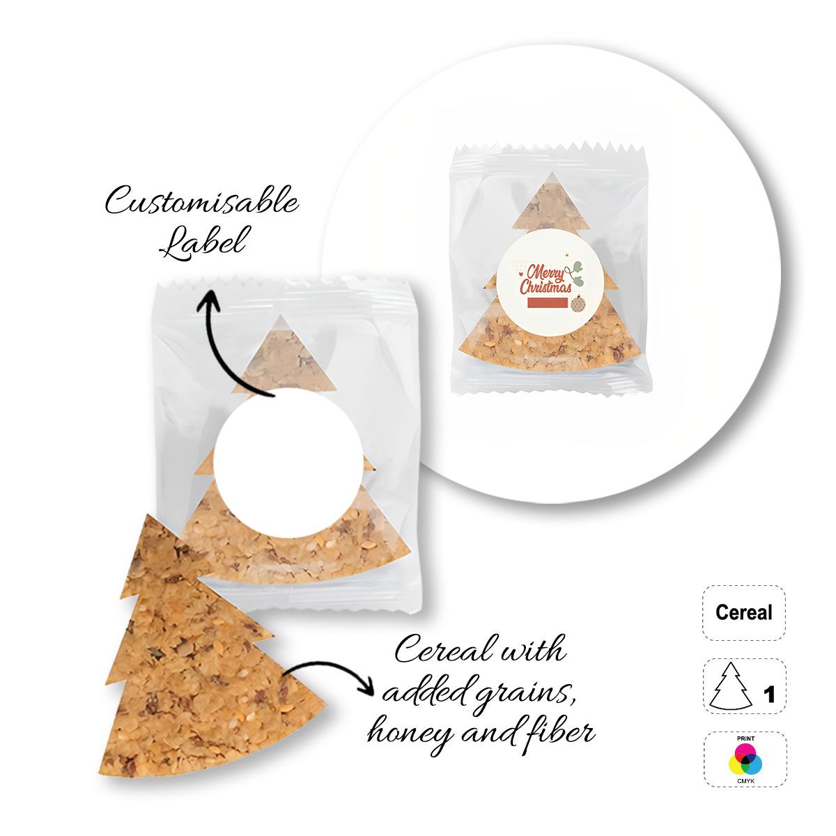 CEREAL4MAT - cereal bar, different shapes, 77x72 mm (etichetta diametro 40mm) | GL811103B