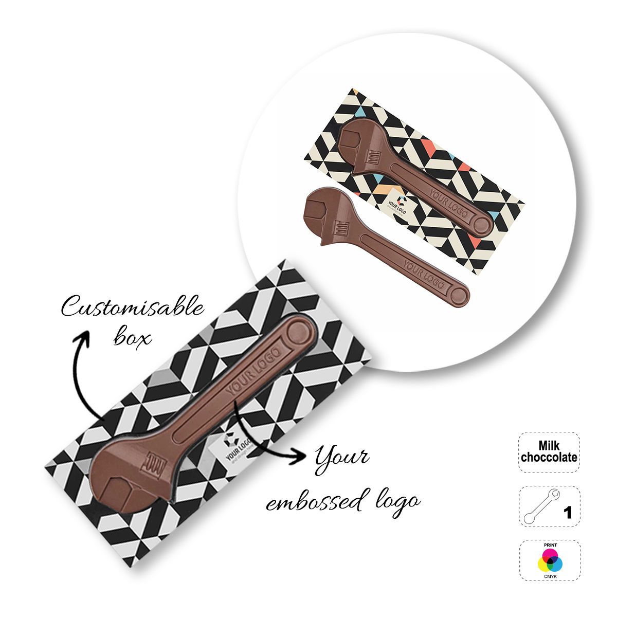 CHOCO4MAT B - chocolate bar, various shapes, 232x98x20 mm | GL811106B