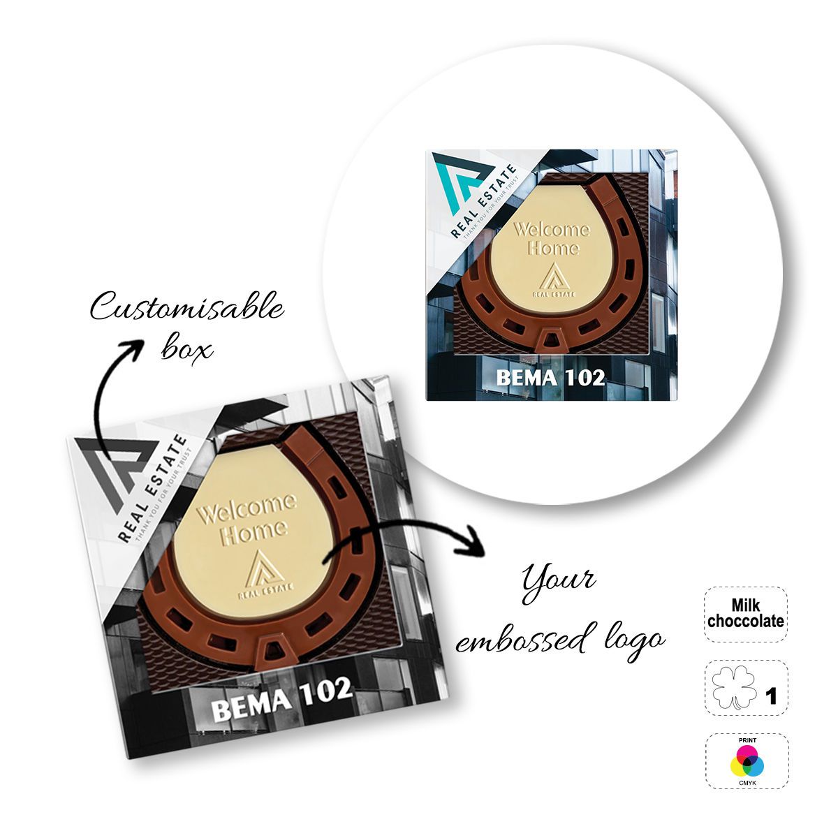 CHOCO4MAT D - chocolate bar, various shapes, 135x135x15 mm | GL811108B