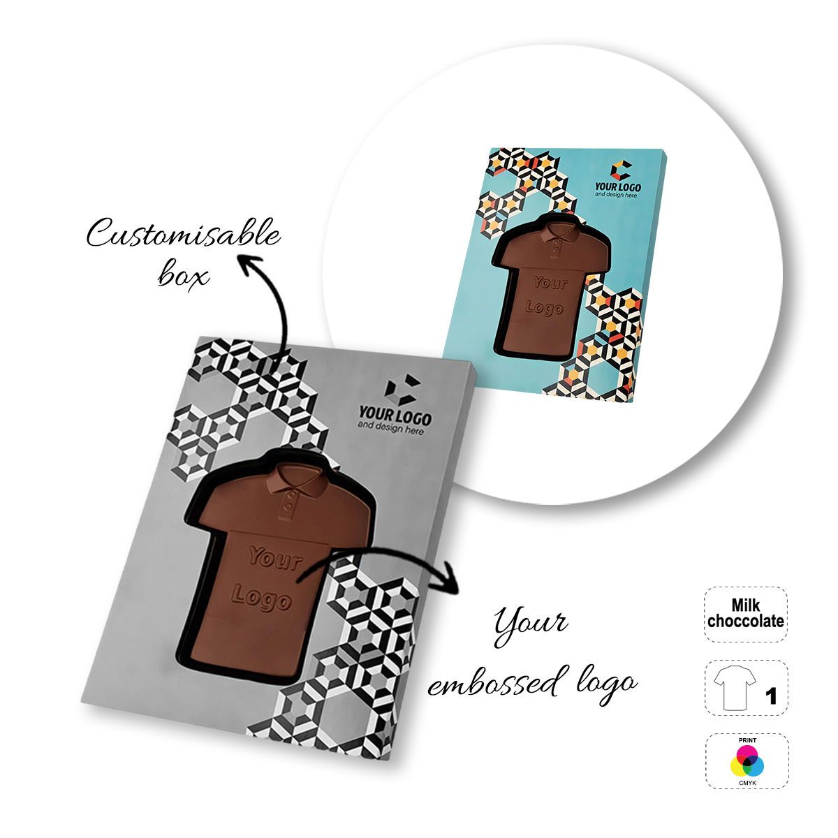 CHOCO4MAT D - chocolate bar, various shapes, 182x132x15 mm | GL811108C