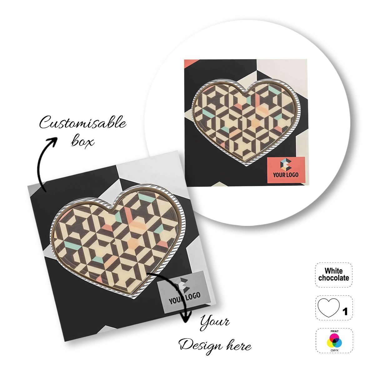 LOGO CHOCO4MAT A - printable chocolate bar, various shapes, 182x132x15 mm | GL811110B