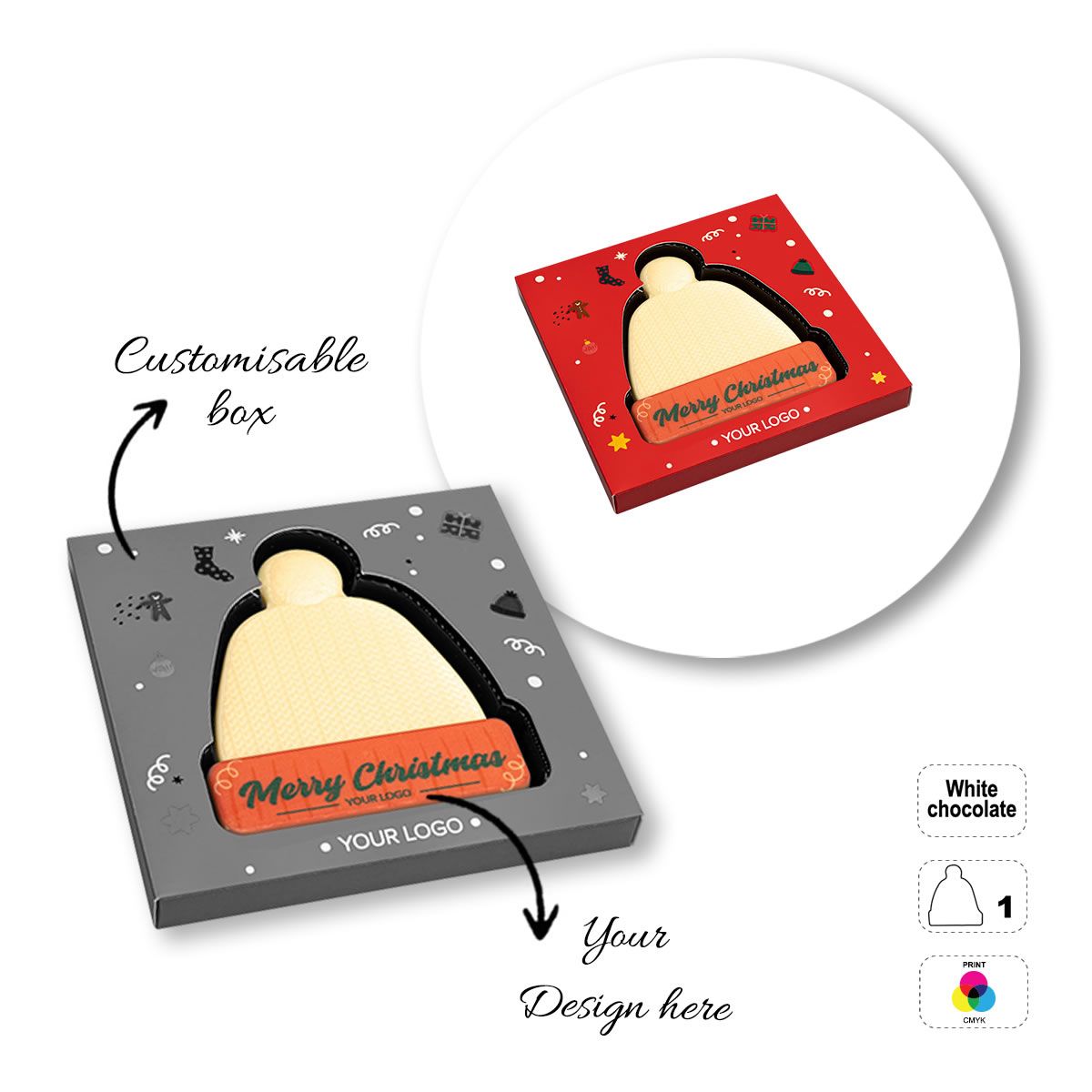 LOGO CHOCO4MAT A - printable chocolate bar, various shapes, 135x135x15 mm | GL811110C