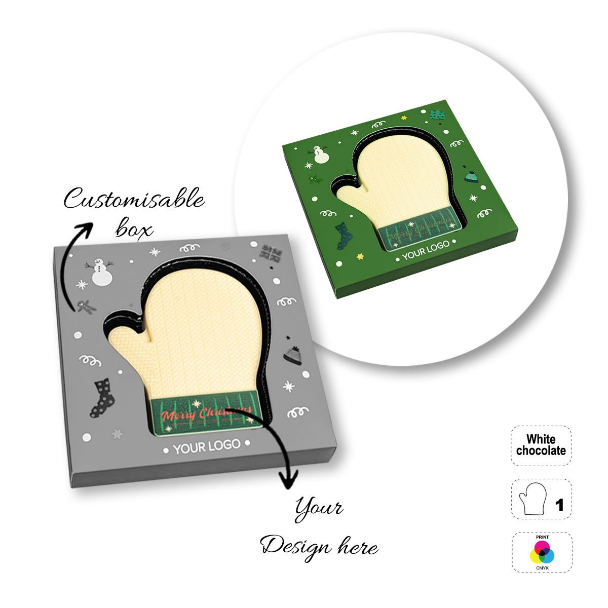 LOGO CHOCO4MAT A - printable chocolate bar, various shapes, 135x135x15 mm | GL811110E