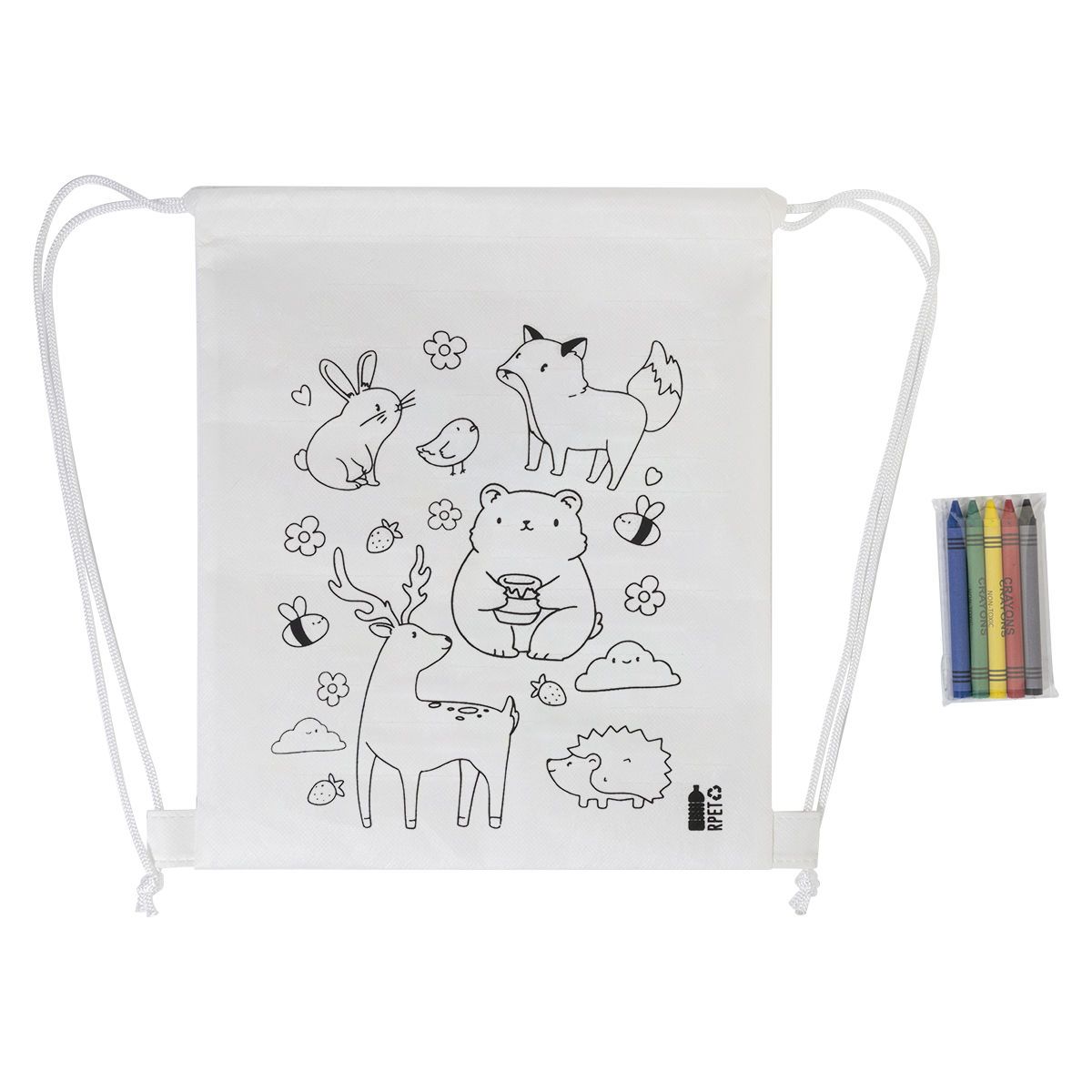 ZOCOLO - RPET colouring drawstring bag, animals | HG800298A