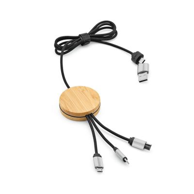 FEYNMAN - 5-in-1 Cable Bamboo and rPET. Backlit logo