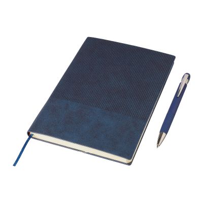 TAREK - Recycled PU notebook (A5) and ballpen set 