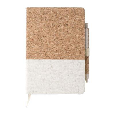 KENZO - Cork and linen notebook and wheatstraw ballpen 