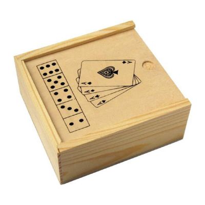 MYRIAM - Wooden box with game set 