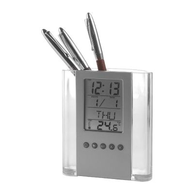 CARTER - ABS pen holder with clock 