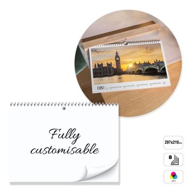 ROME - 8-sheet wall calendar with spiral