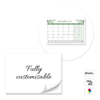 MONACO - 14-sheet wall calendar glued on top