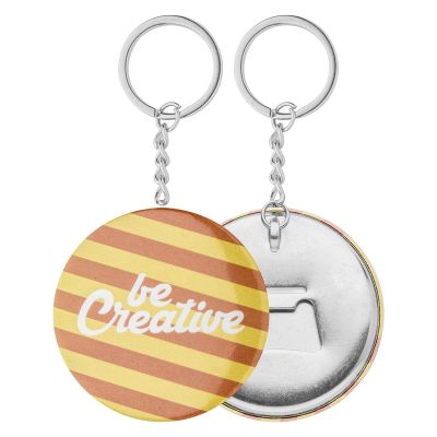 KEYBADGE BOTTLE - pin button keyring