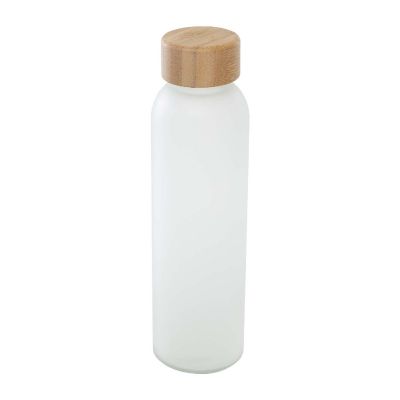 LUME - 500 ml matte soda lime glass bottle with bamboo lid