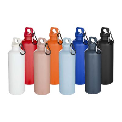 OREGON - 750 ml solid colour RCS recycled plastic water bottle with carabiner