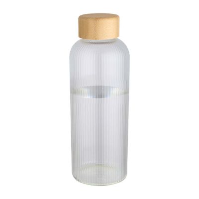 MIRAGE - 650 ml single-walled borosilicate glass bottle with bamboo lid