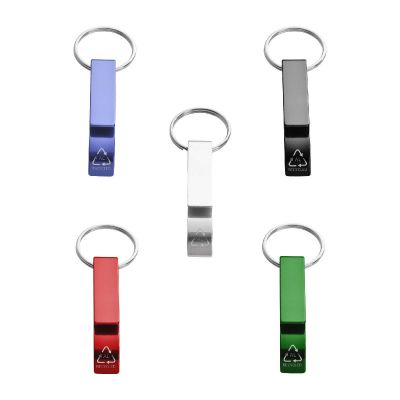 TAO - RCS recycled aluminium bottle and can opener with keychain