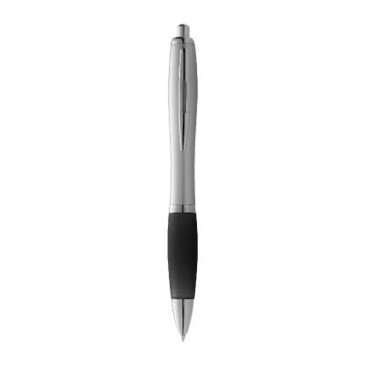 NASH - ballpoint pen silver barrel and coloured grip (blue ink)