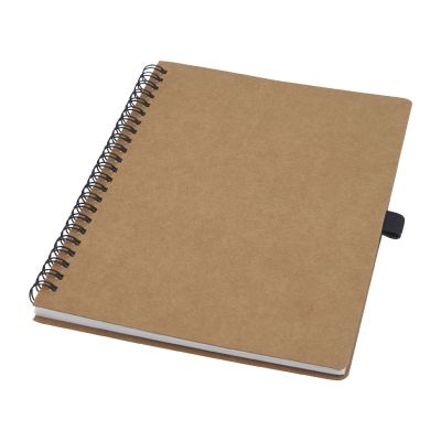 COBBLE A5 - wire-o recycled cardboard notebook with stone paper