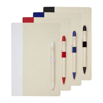 DAIRY DREAM REALIZZATI -Dairy Dream A5 size reference recycled milk cartons notebook and ballpoint pen set