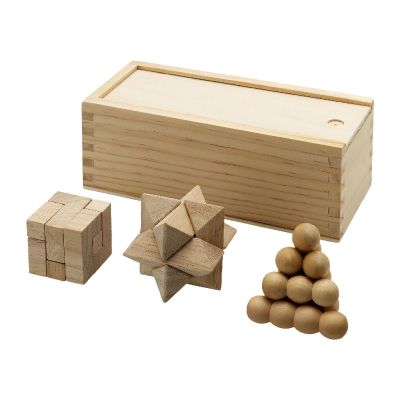 BRAINIAC - 3-piece wooden brain teaser set