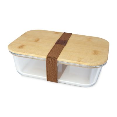 ROBY - 1000 ml glass lunch box with bamboo lid