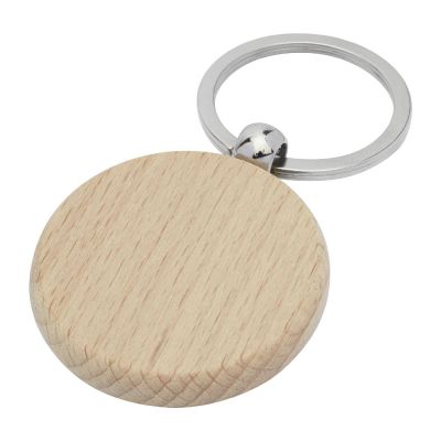 GIOVANNI - beech wood round keychain