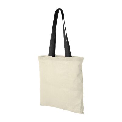 NEVADA - 100 g/m² cotton tote bag coloured handles 7L