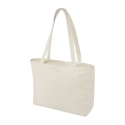 NINGBO - 320 g/m² zippered cotton tote bag 15L