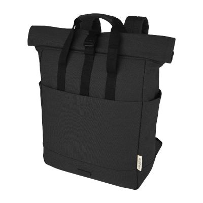 JOEY - 15” GRS recycled canvas rolltop laptop backpack 15L