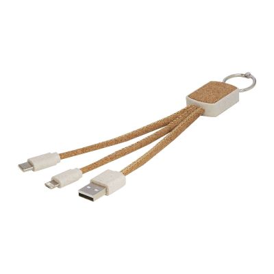BATES - wheat straw and cork 3-in-1 charging cable