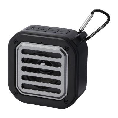 SOLO - 3W IPX5 RCS recycled plastic solar Bluetooth® speaker with carabiner